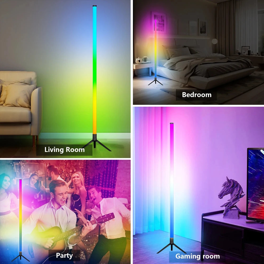 Dumiloo RGB Tripod Floor Lamp Remote Control Dimmable LED Lights