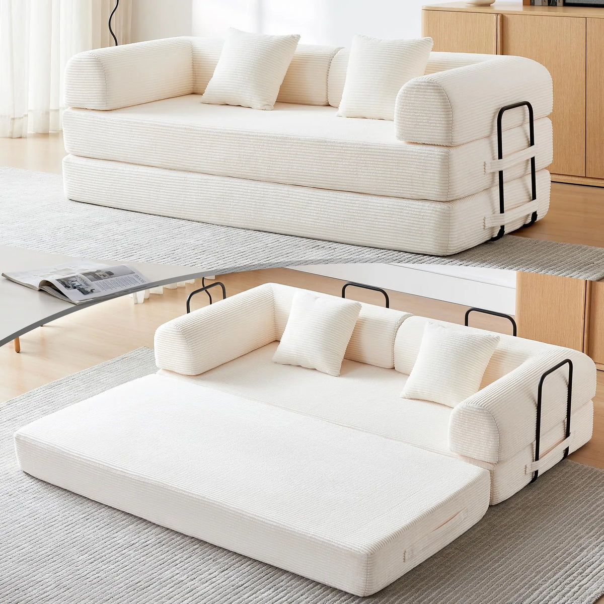 Convertible Futon Sofa Bed Sleeper Couch for Living Room