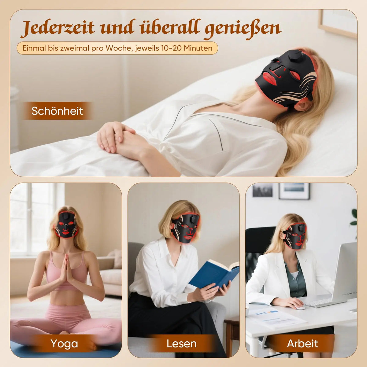 UBilli Silicone LED Facial Mask Seven Color Light Therapy For Skin