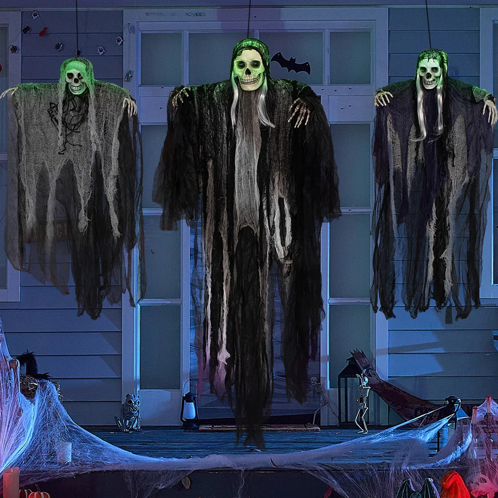 Hanging Halloween Grim Reaper Skeleton Outdoor Decorations