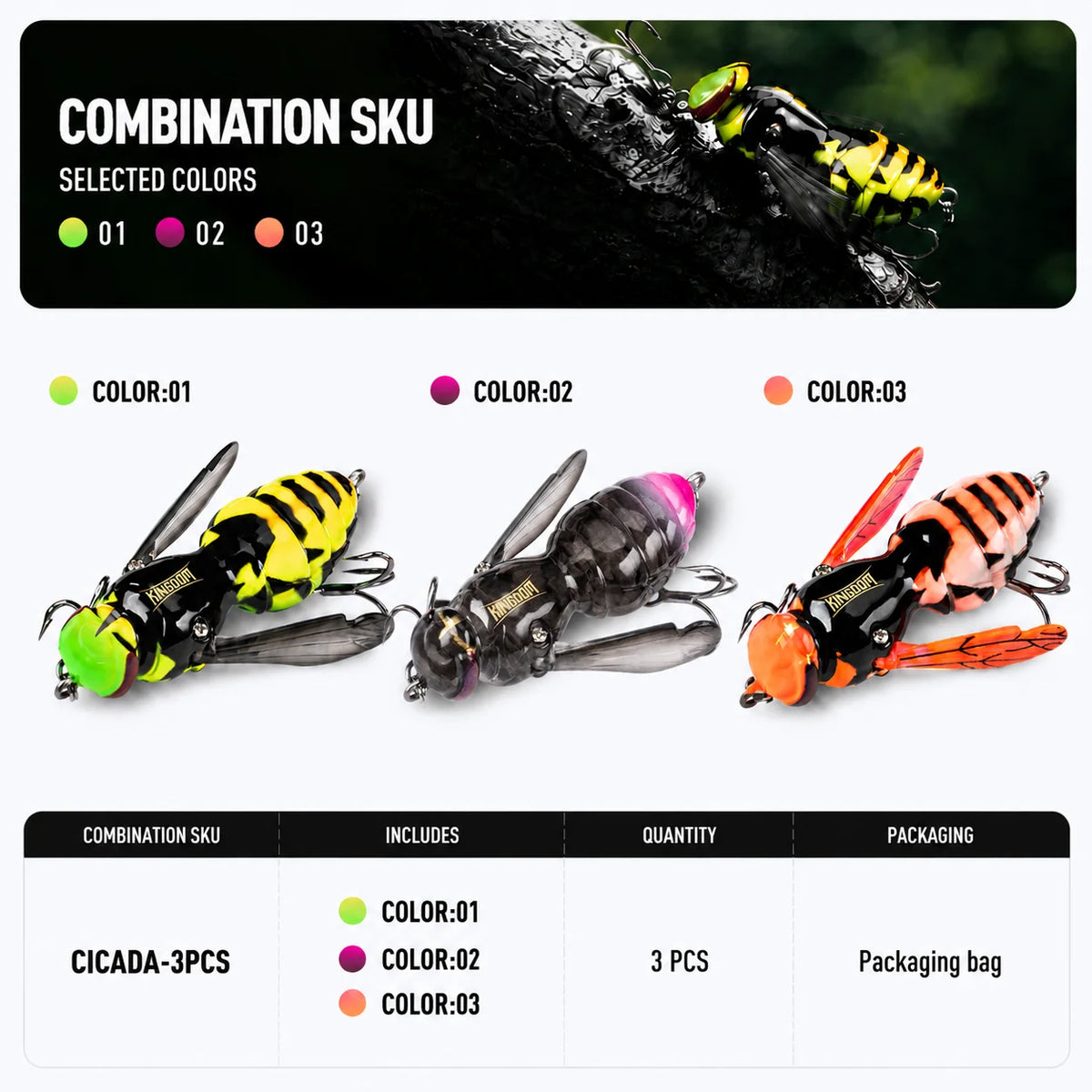 Kingdom Floating Wasp Bait Topwater Fishing Lure For Bass Pike