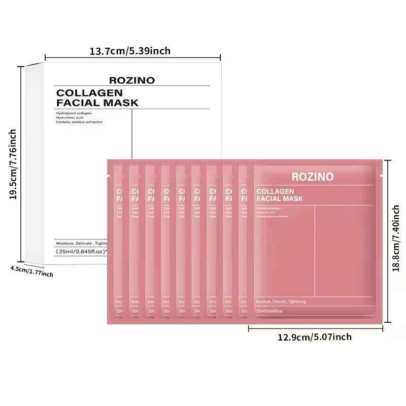 Rozino Bio Collagen Hydrating Sheet Masks For Radiant Skin