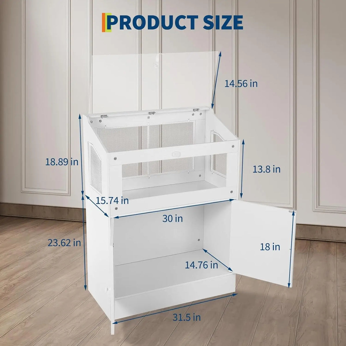 HiMISS Small Animal Cage With Storage Cabinet and Ventilation