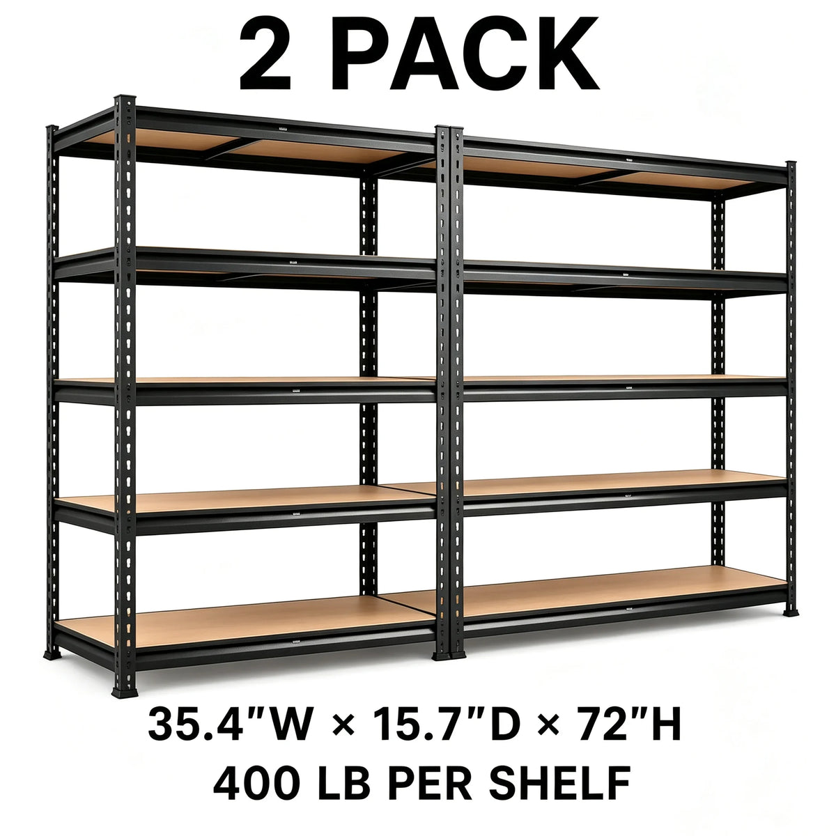 Heavy Duty Metal Five Tier Adjustable Utility Storage Rack