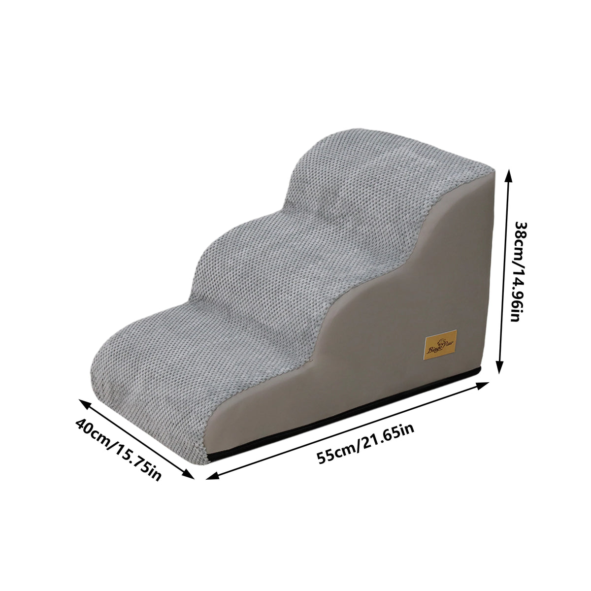 Curved Dog Stairs With Removable Cover And High Density Foam