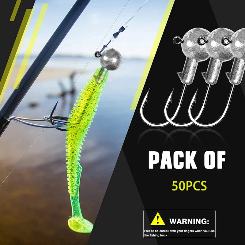 Round Ball Jig Head Fishing Hooks For Freshwater And Saltwater