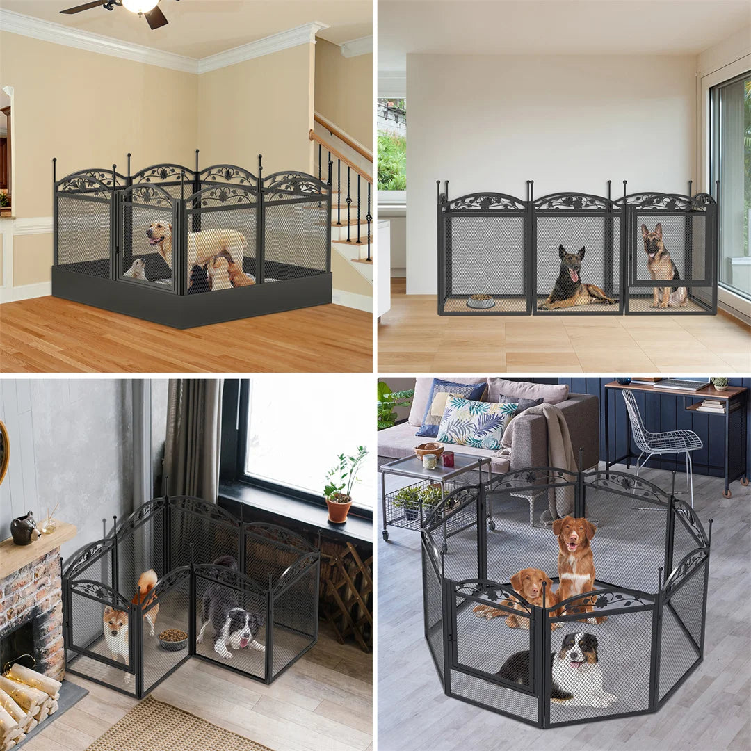 BINGOPAW Heavy Duty Metal Dog Playpen Outdoor Indoor Fence