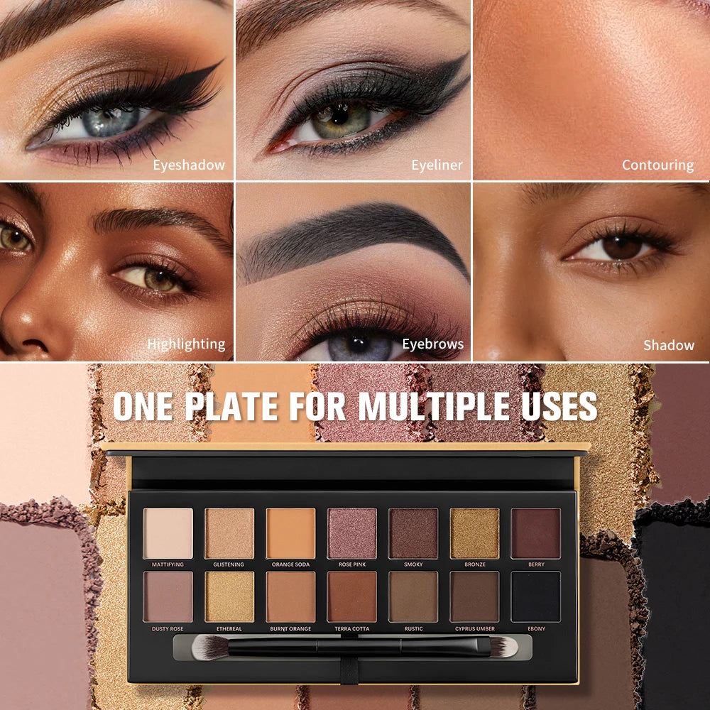 Lakerain Soft Glow Eyeshadow Palette Matte Shimmer Long Lasting