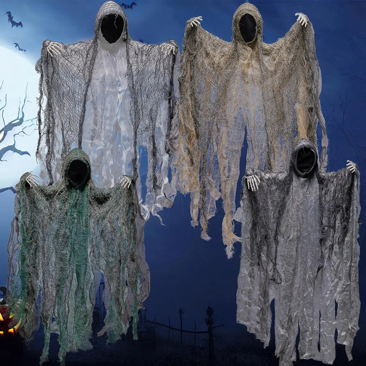 Halloween Hanging Faceless Ghost Decoration Set For Outdoors