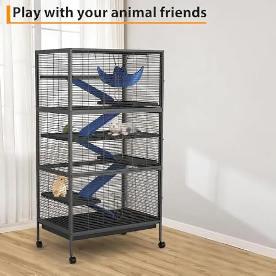 Garvee Four Tier Rolling Large Metal Small Animal Cage