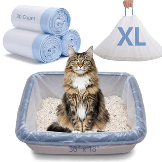 Heavy Duty Drawstring Cat Litter Box Liners With Odor Barrier