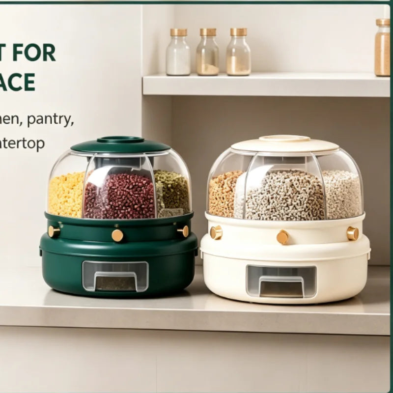 Onenoble Rotating Cereal Dispenser With Six Separate Compartments