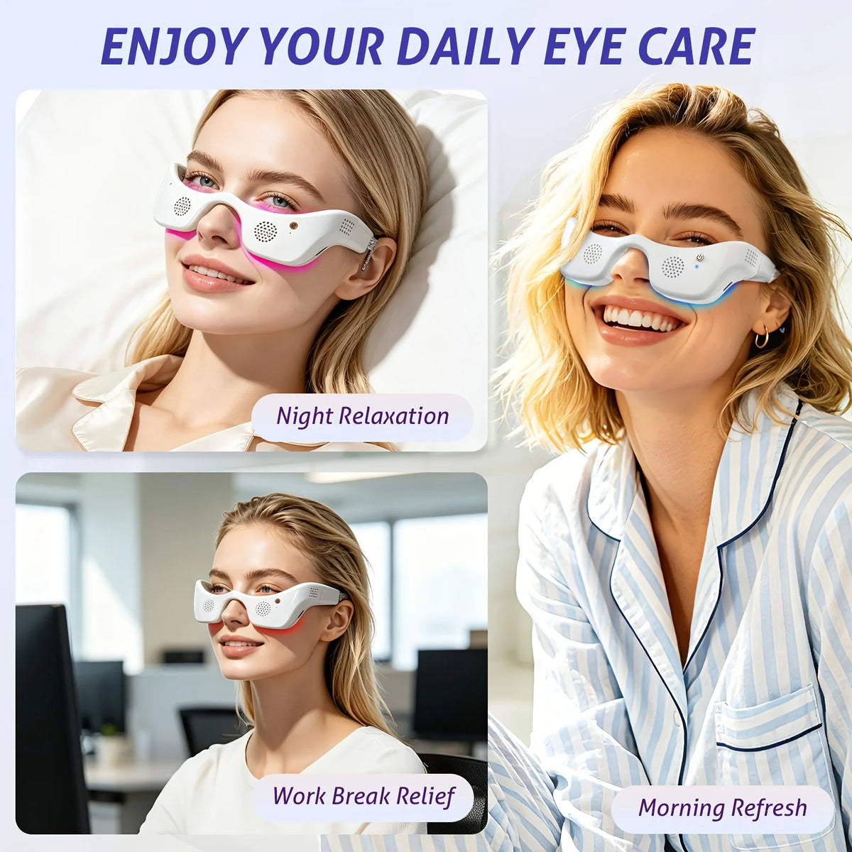 Jitesy LED Eye Massager Hot Cold Compress Light Therapy Device