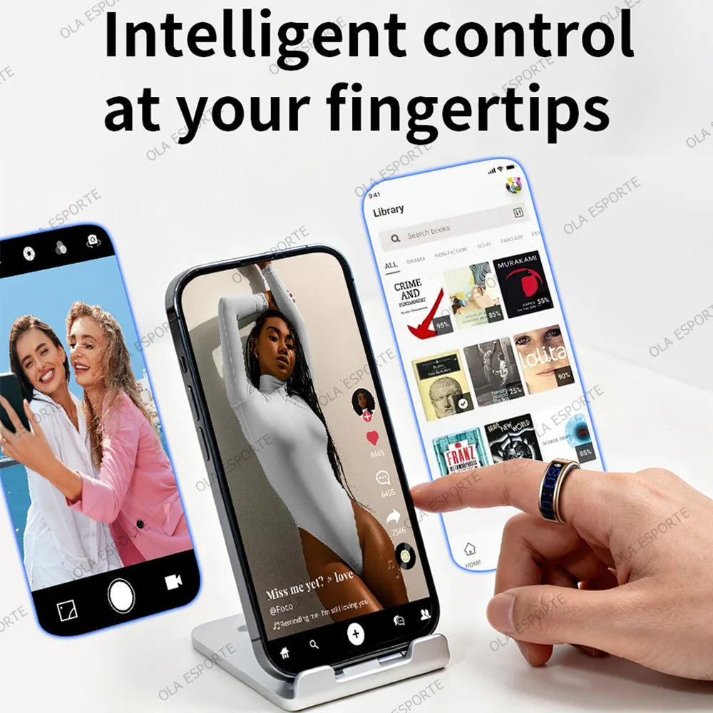 Smart Ring Heart Rate Blood Oxygen Sleep Monitor Display