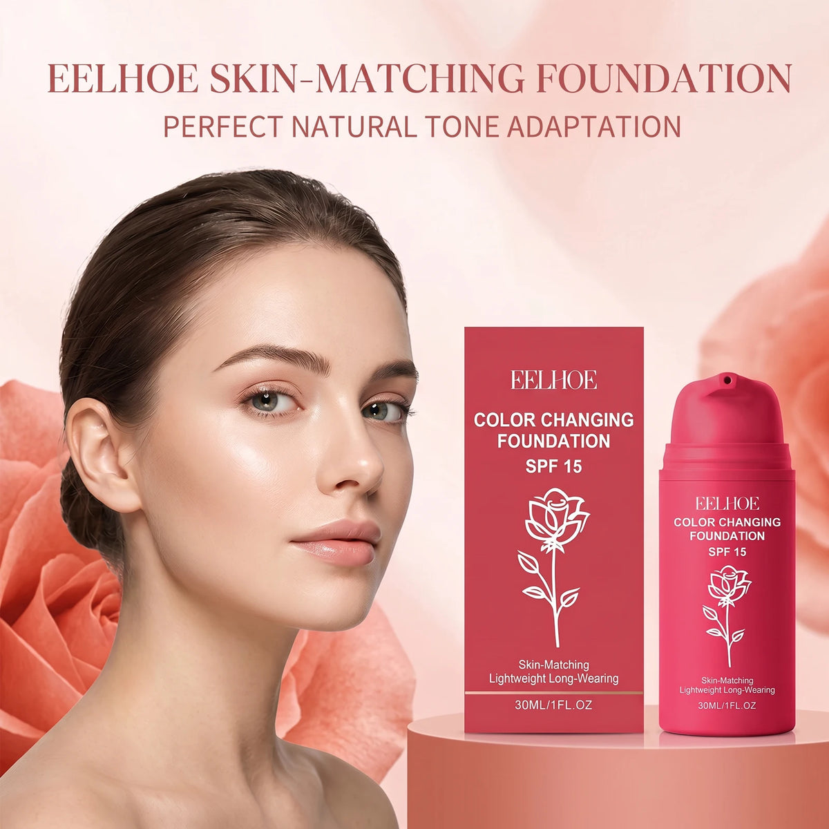 Eelhoe Natural Color Changing Waterproof Long Lasting Liquid Foundation