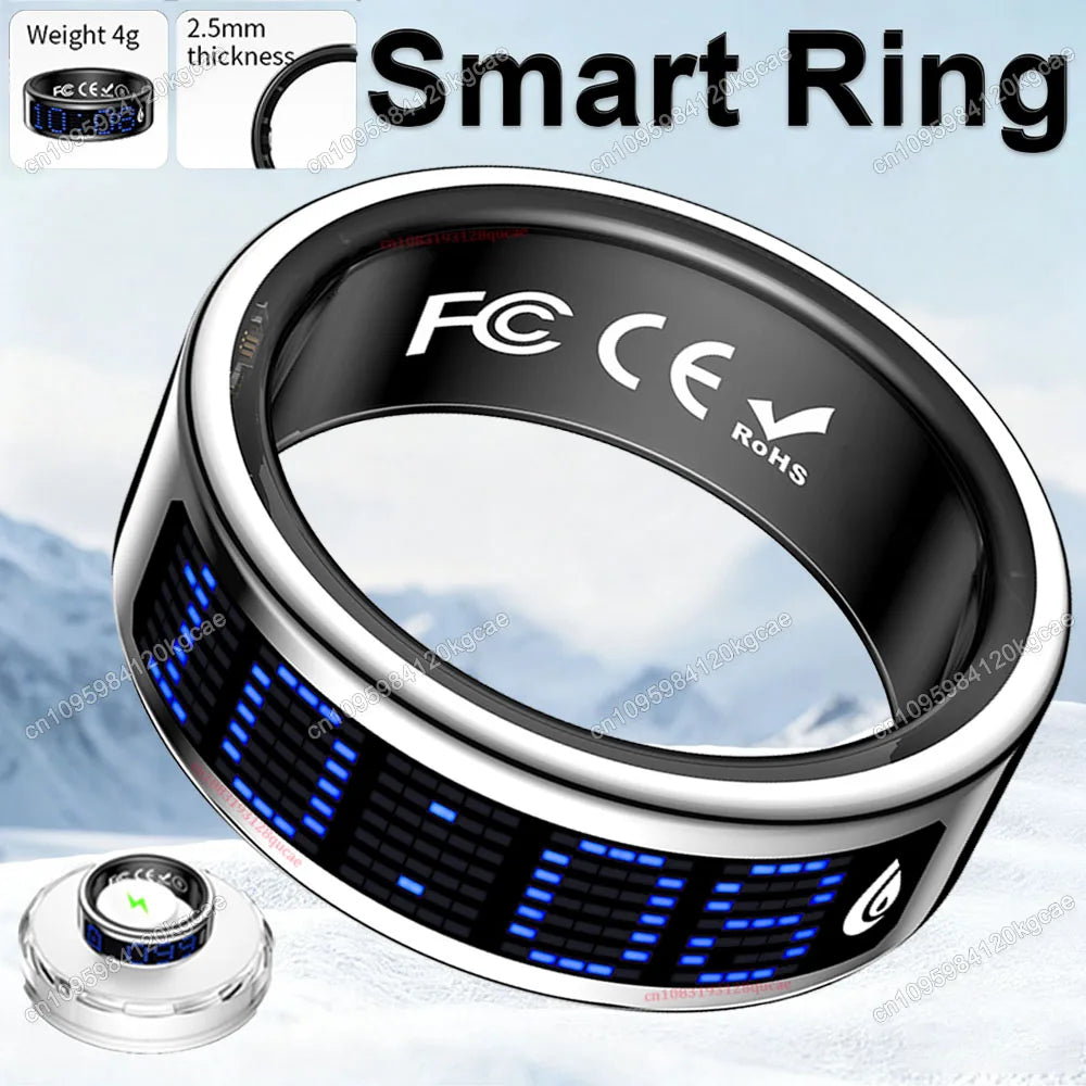Smart Ring Heart Rate Blood Oxygen Sleep Monitor Display