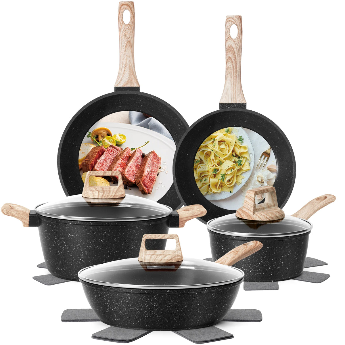 Tolife Ceramic Nonstick Cookware Set For All Stoves