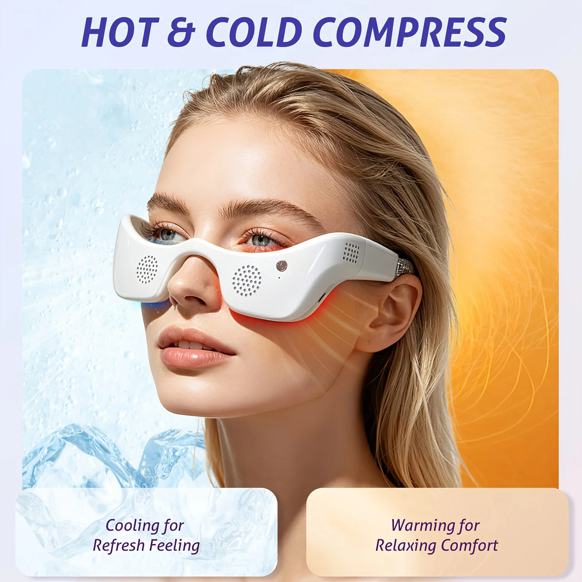 Jitesy LED Eye Massager Hot Cold Compress Light Therapy Device