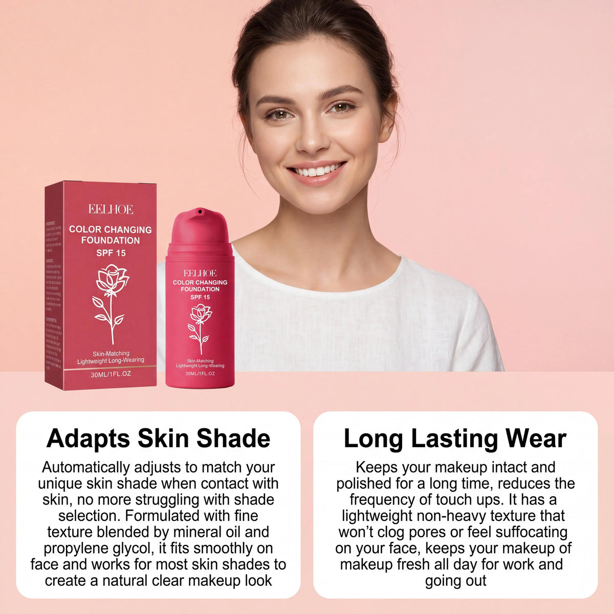 Eelhoe Natural Color Changing Waterproof Long Lasting Liquid Foundation