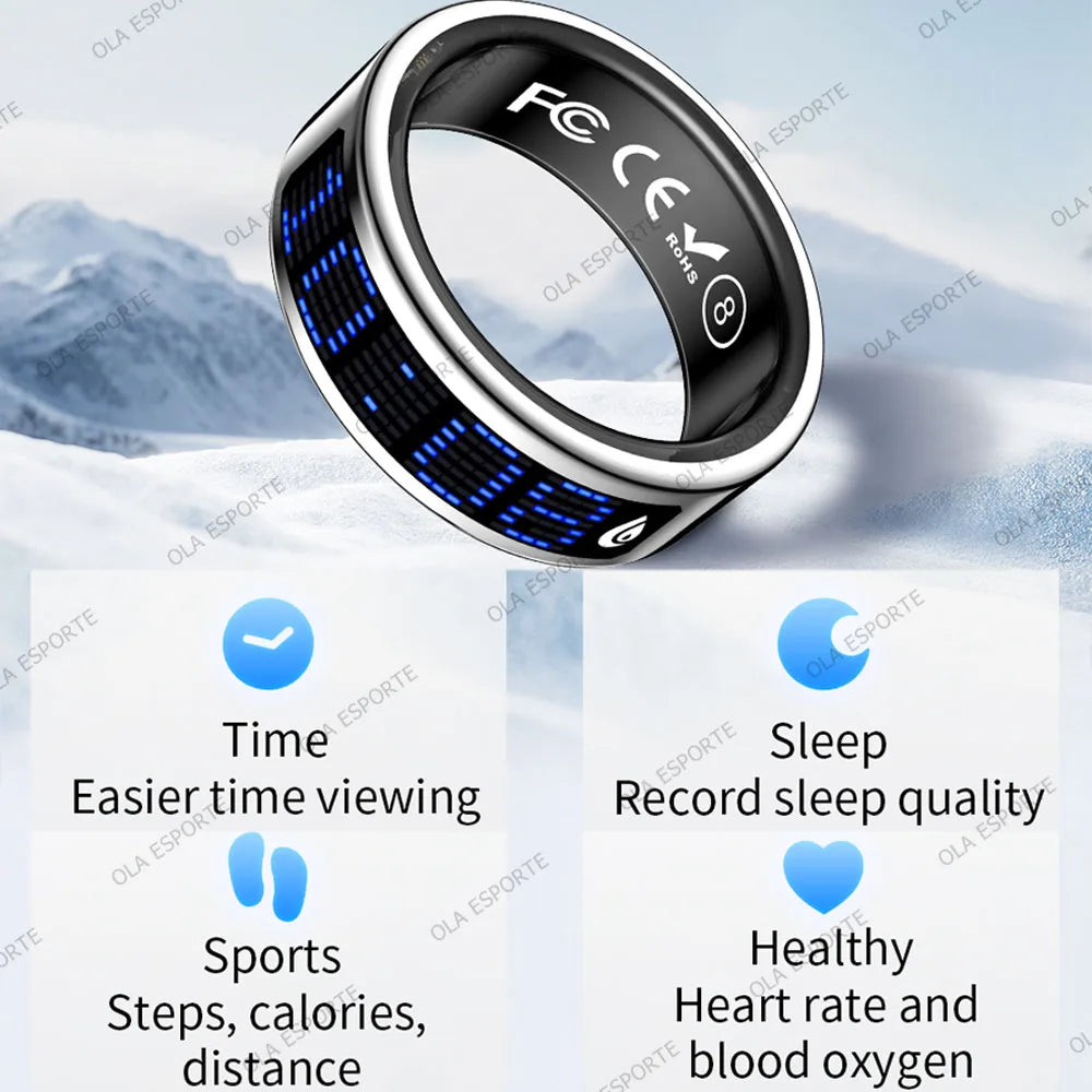 Smart Ring Heart Rate Blood Oxygen Sleep Monitor Display