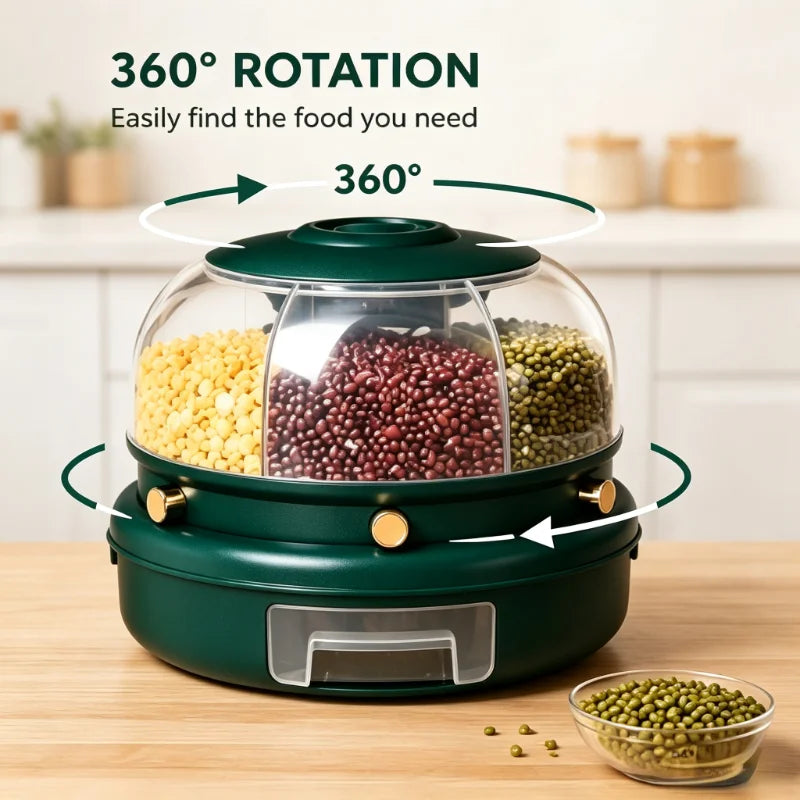 Onenoble Rotating Cereal Dispenser With Six Separate Compartments