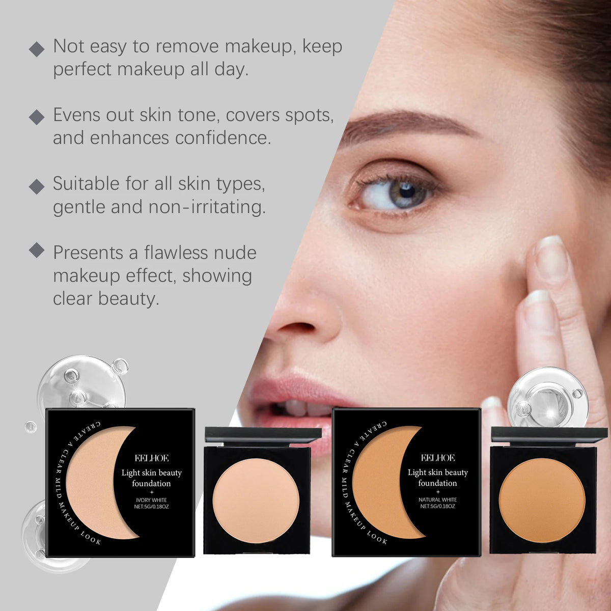Eelhoe Vitamin E Hyaluronic Acid Moisturizing Foundation For Flawless Coverage