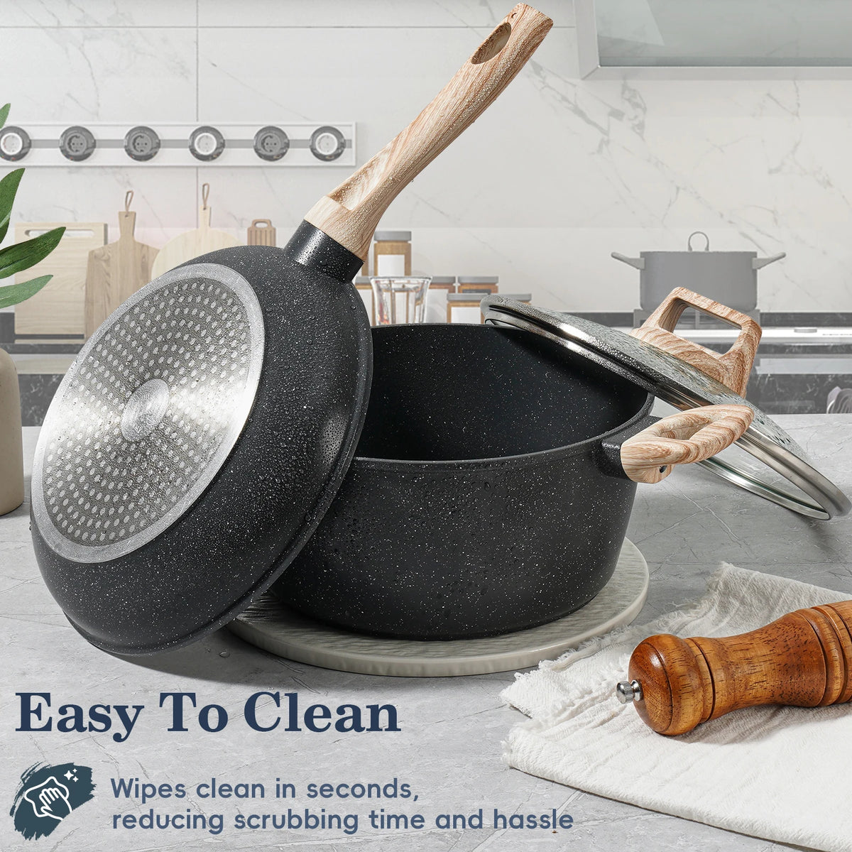 Tolife Ceramic Nonstick Cookware Set For All Stoves