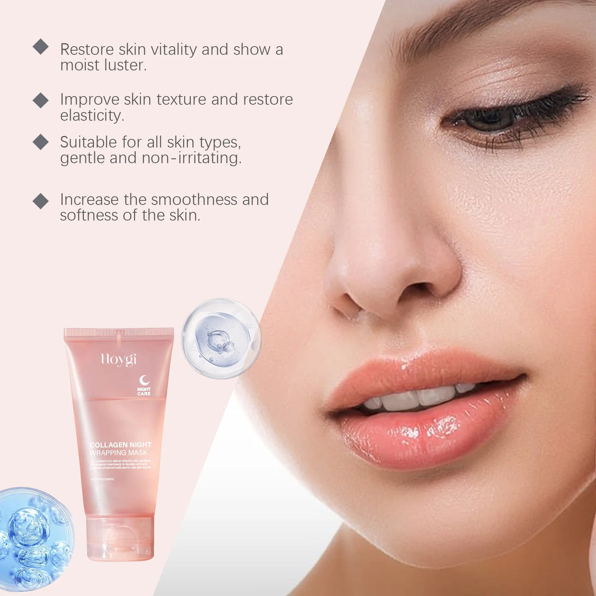 Hoygi Collagen Night Face Mask Hyaluronic Acid Hydrating Peel Off