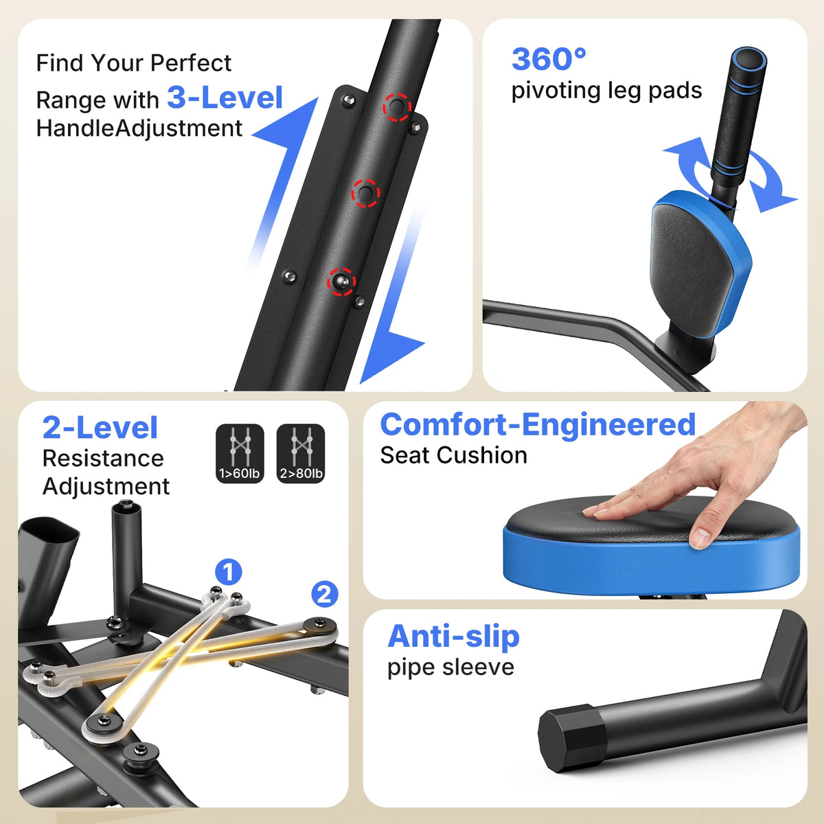 Merach Hip Abductor And Adductor Leg Trainer With Bands
