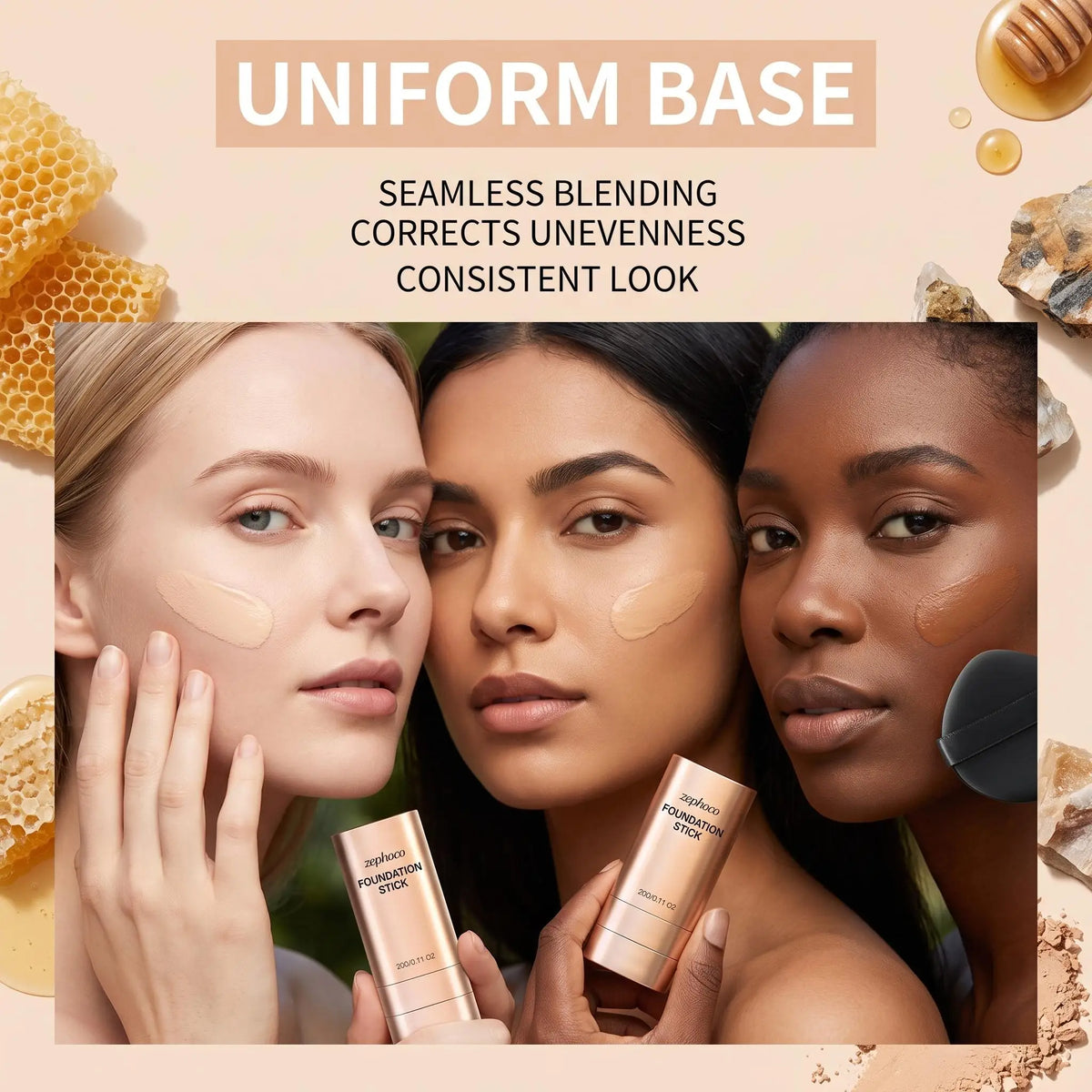 Zephoco Concealer Foundation Stick Full Coverage Waterproof