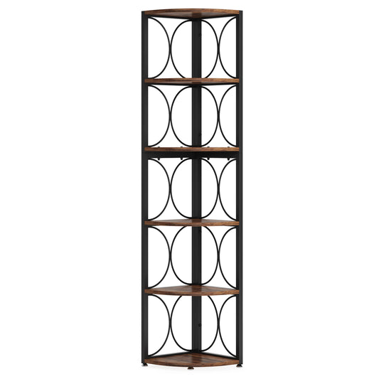 Tribesigns Six Tier Corner Bookshelf For Home Office Storage