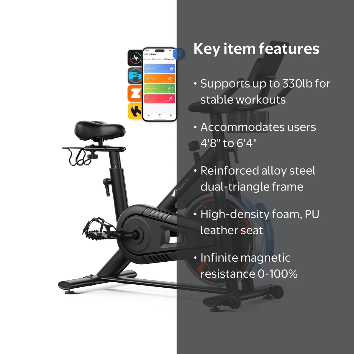 Merach Magnetic Spinning Bike For Home Indoor Cardio Fitness