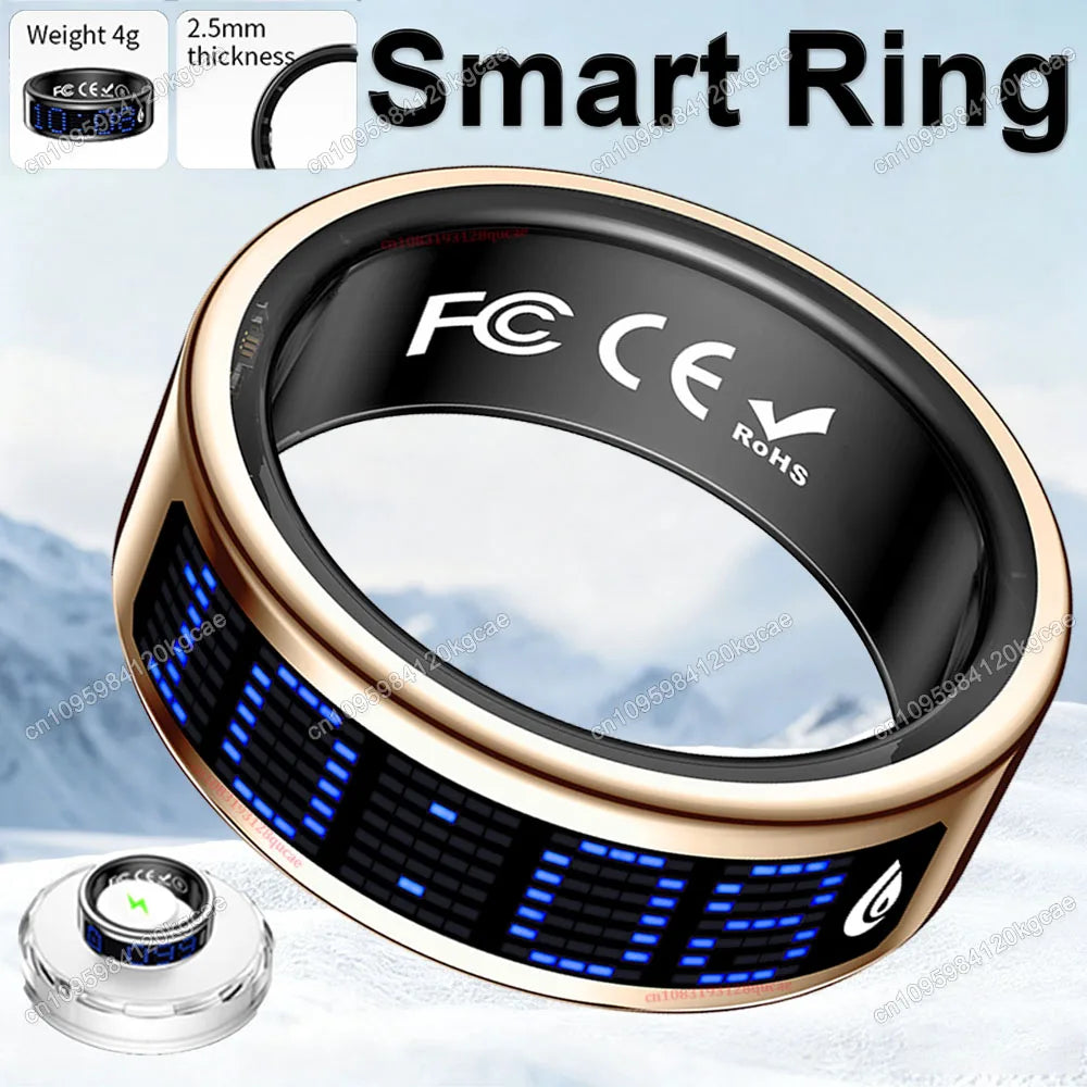 Smart Ring Heart Rate Blood Oxygen Sleep Monitor Display
