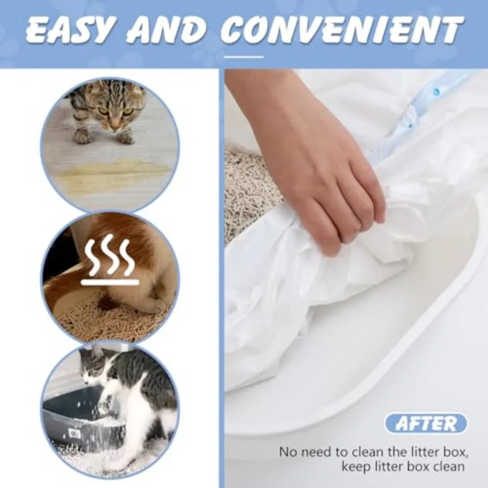 Heavy Duty Drawstring Cat Litter Box Liners With Odor Barrier
