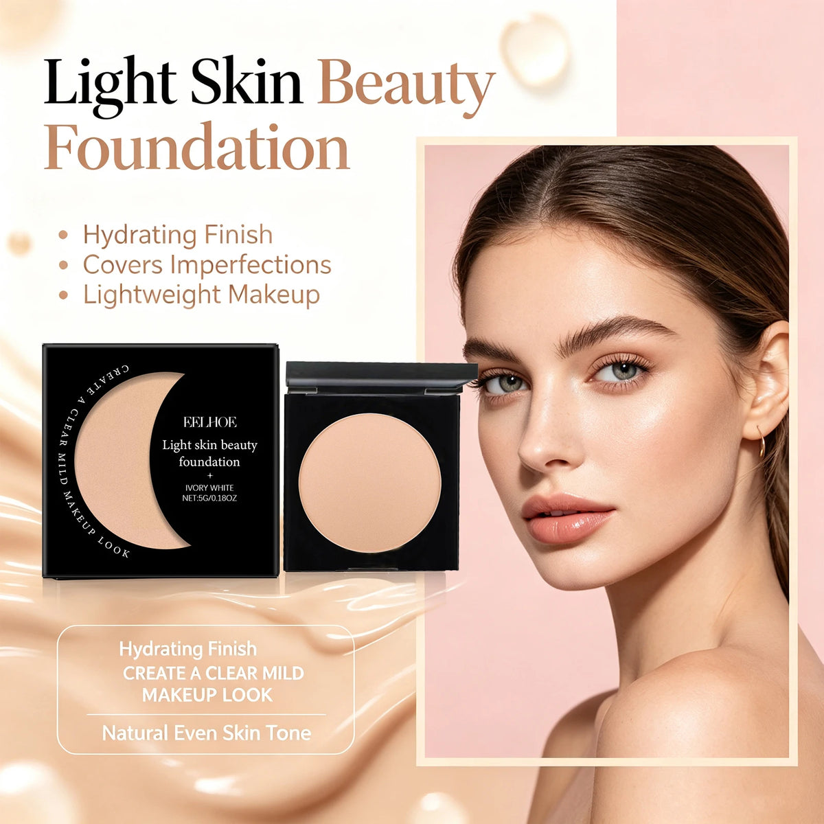 Eelhoe Vitamin E Hyaluronic Acid Moisturizing Foundation For Flawless Coverage