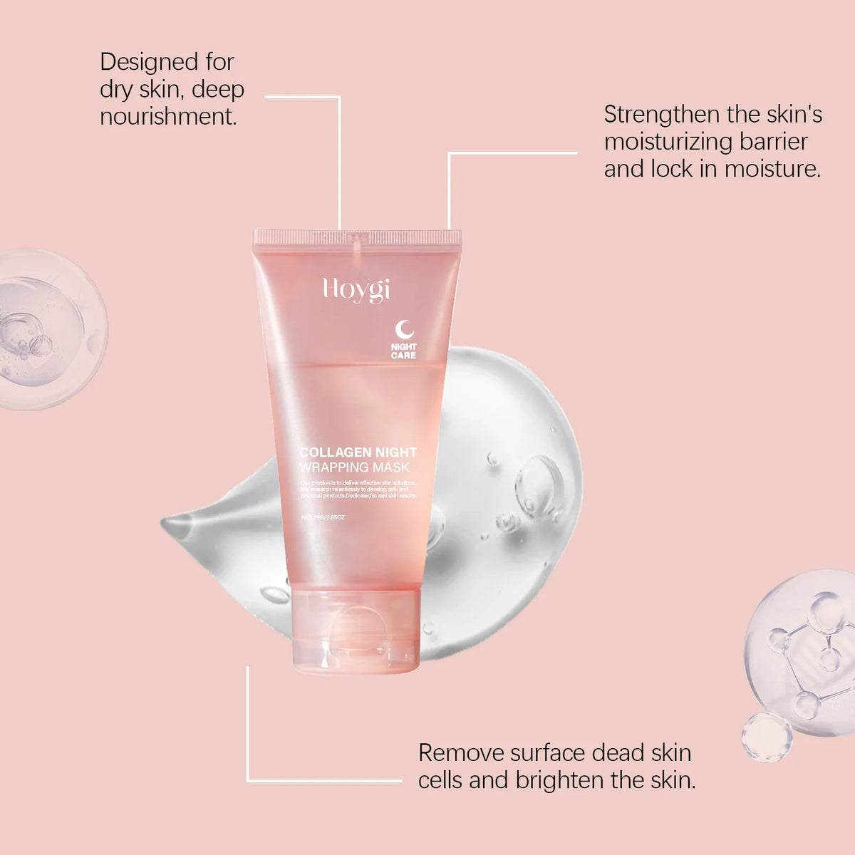 Hoygi Collagen Night Face Mask Hyaluronic Acid Hydrating Peel Off
