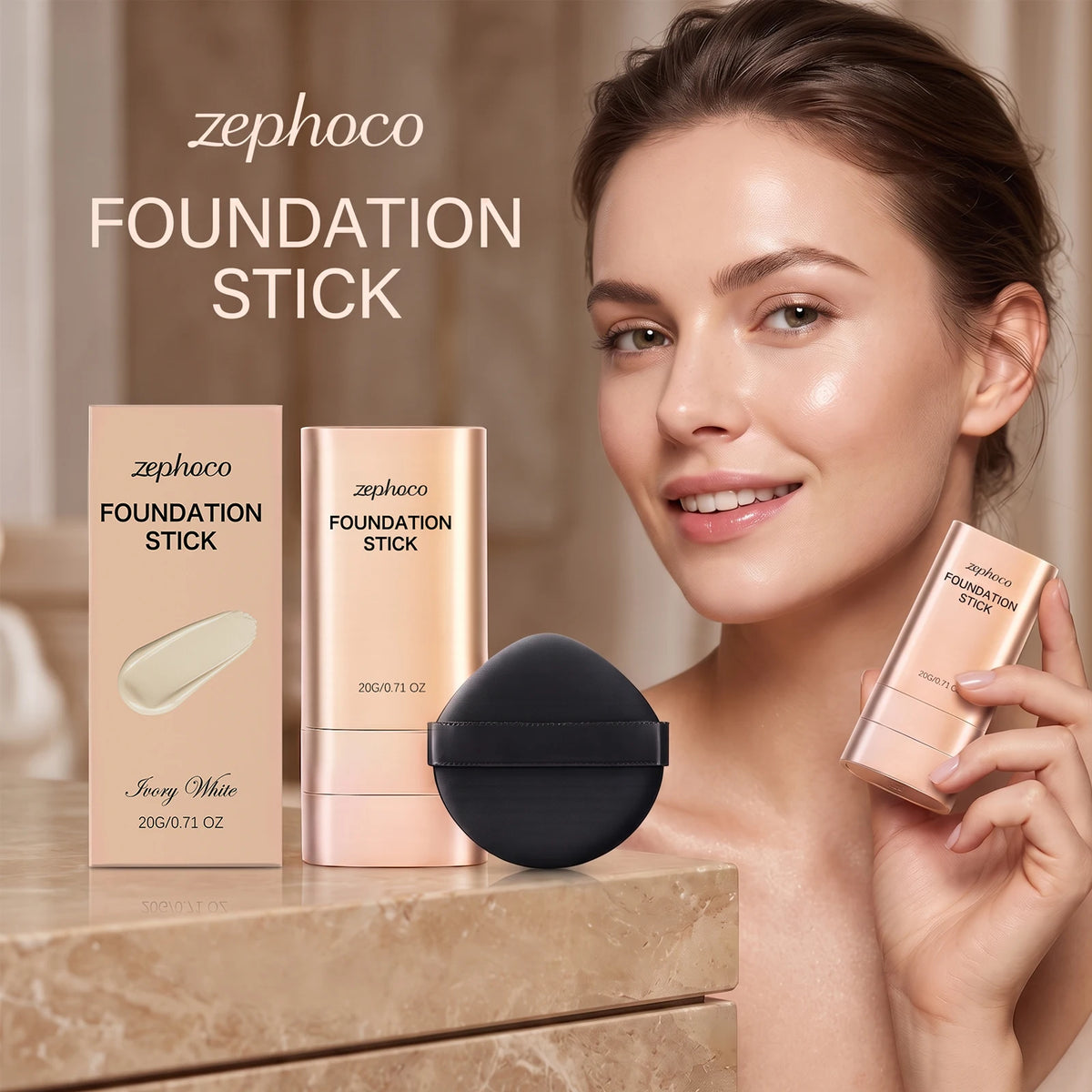 Zephoco Concealer Foundation Stick Full Coverage Waterproof
