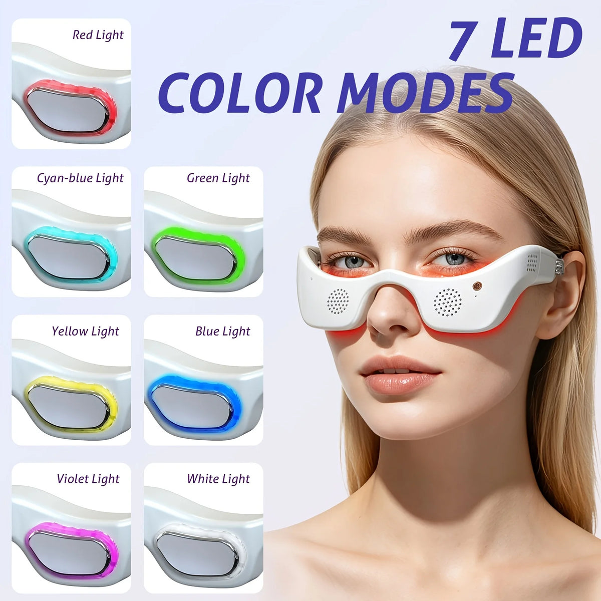 Jitesy LED Eye Massager Hot Cold Compress Light Therapy Device