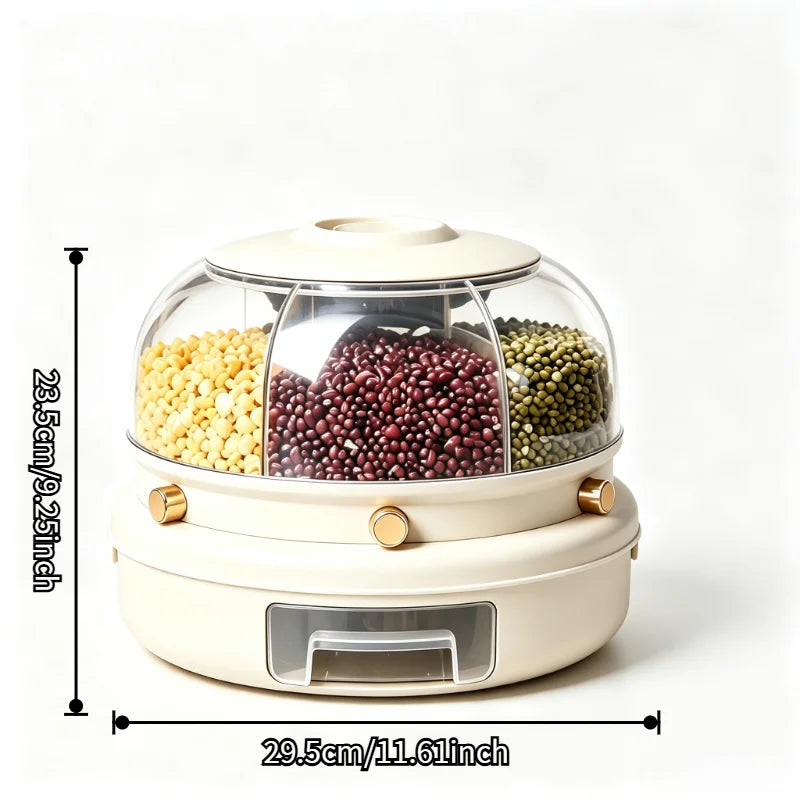 Onenoble Rotating Cereal Dispenser With Six Separate Compartments