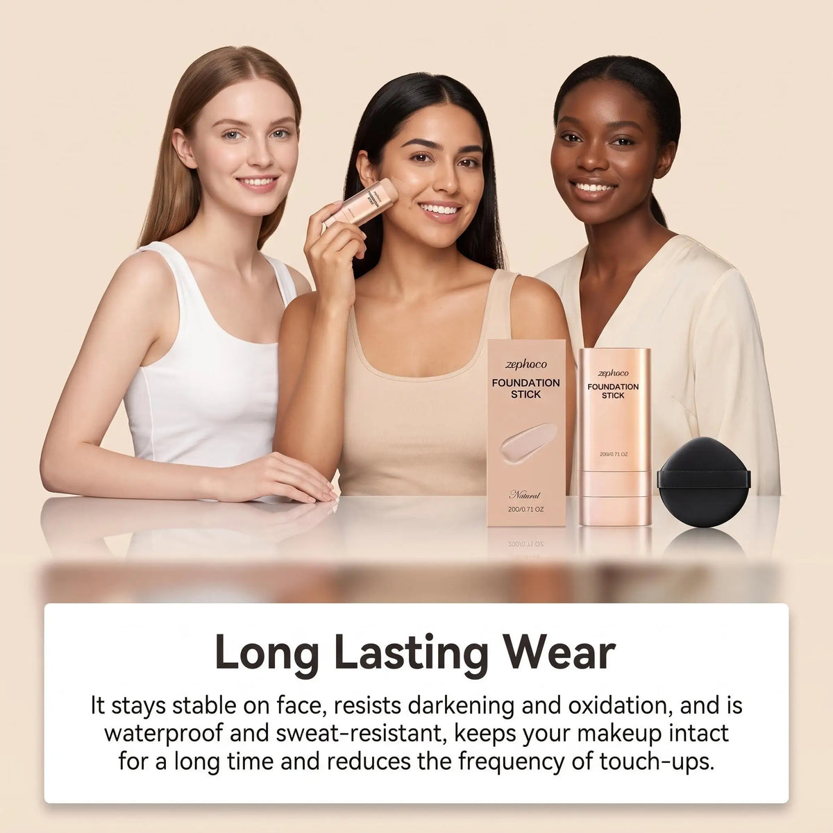 Zephoco Concealer Foundation Stick Full Coverage Waterproof