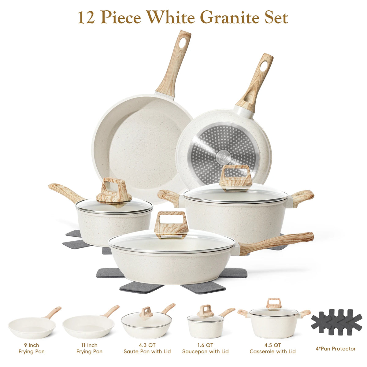 Tolife Ceramic Nonstick Cookware Set For All Stoves