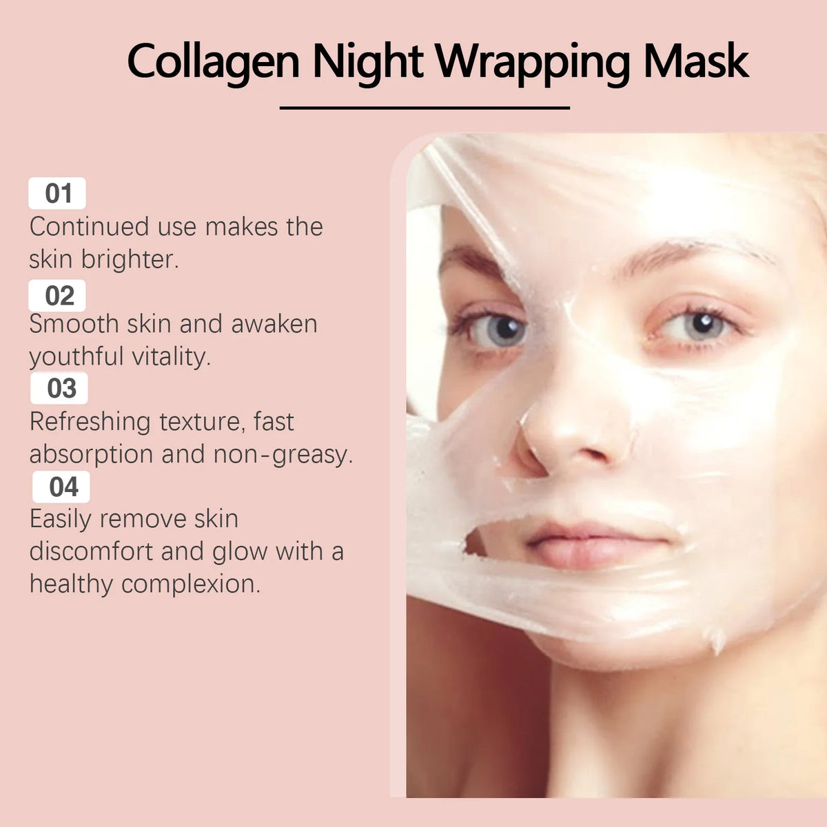 Hoygi Collagen Night Face Mask Hyaluronic Acid Hydrating Peel Off