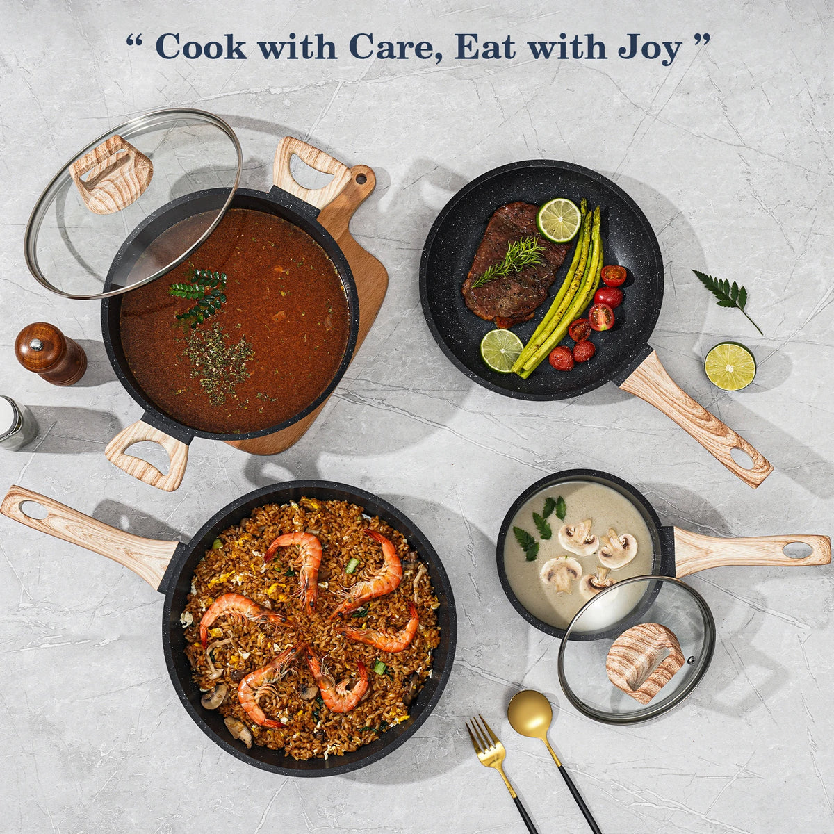 Tolife Ceramic Nonstick Cookware Set For All Stoves