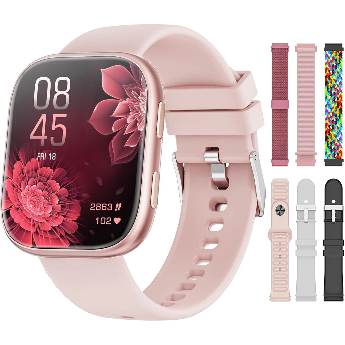 Smartwatch Fitness Tracker With Heart Rate Sleep And Cycle Monitoring
