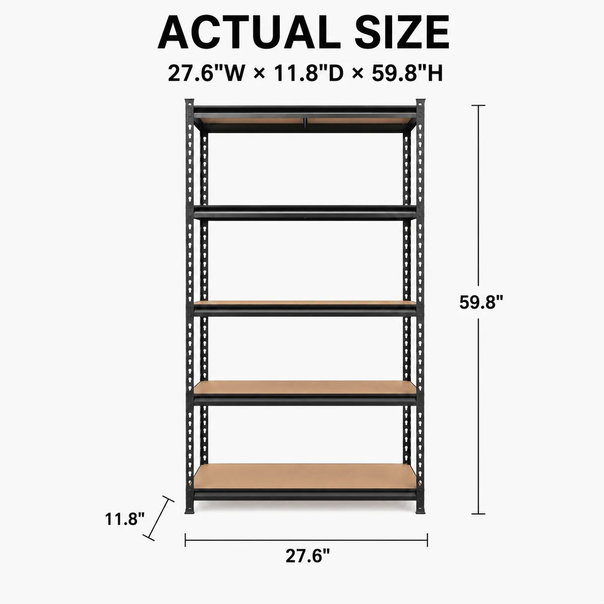 Heavy Duty Five Tier Metal Shelving Unit For Garage Storage