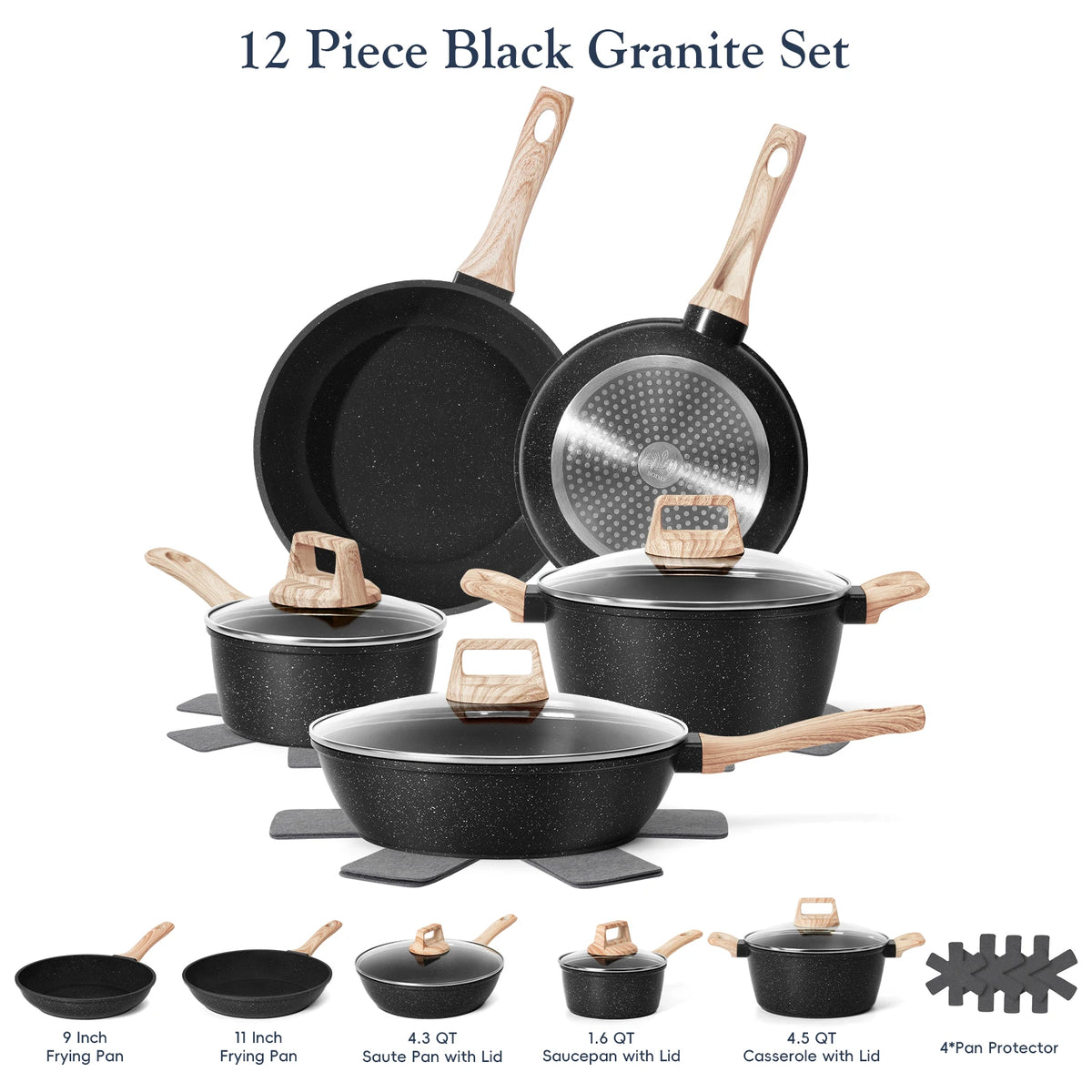 Tolife Ceramic Nonstick Cookware Set For All Stoves