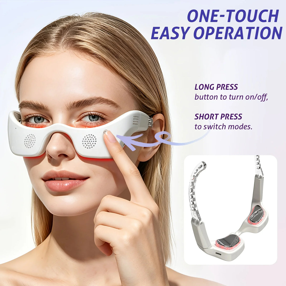 Jitesy LED Eye Massager Hot Cold Compress Light Therapy Device