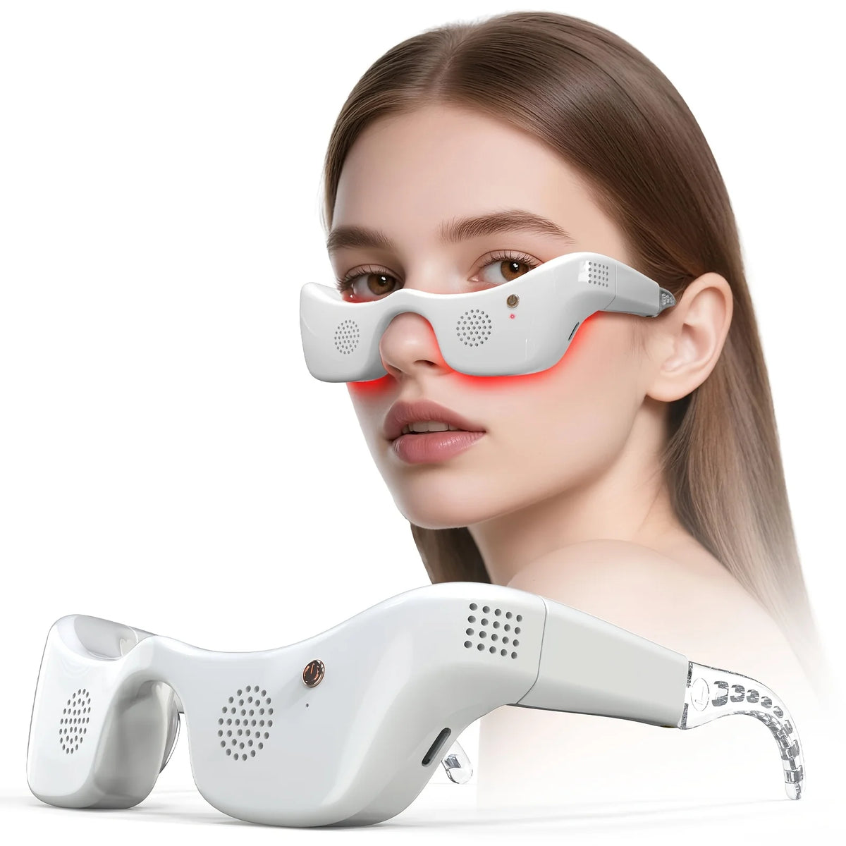 Jitesy LED Eye Massager Hot Cold Compress Light Therapy Device