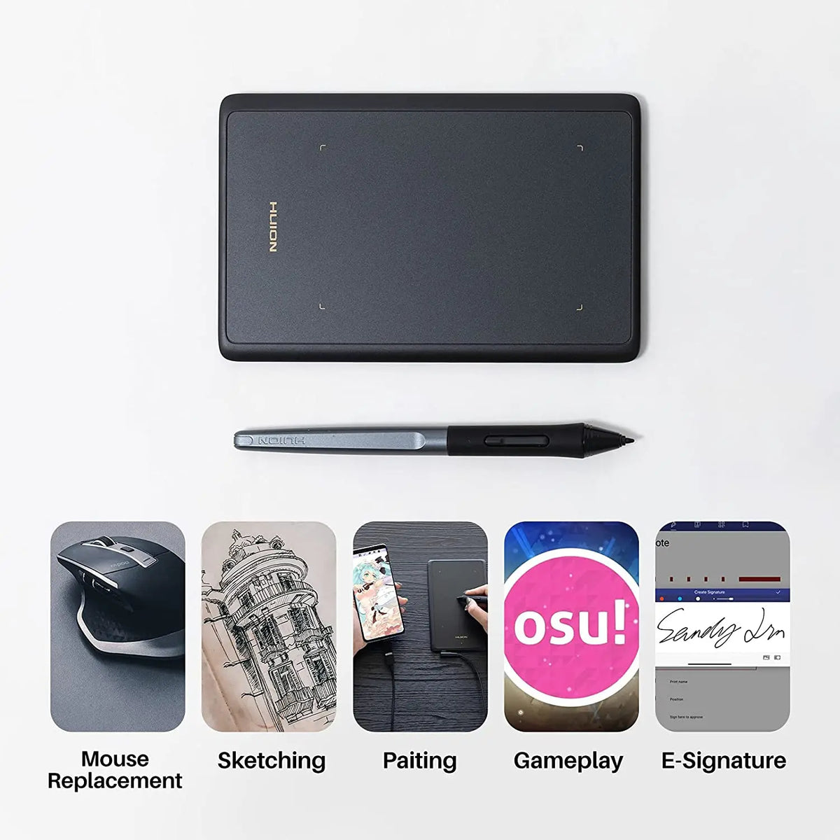 Huion H420X Graphics Tablet Digital Drawing Pad For Android PC