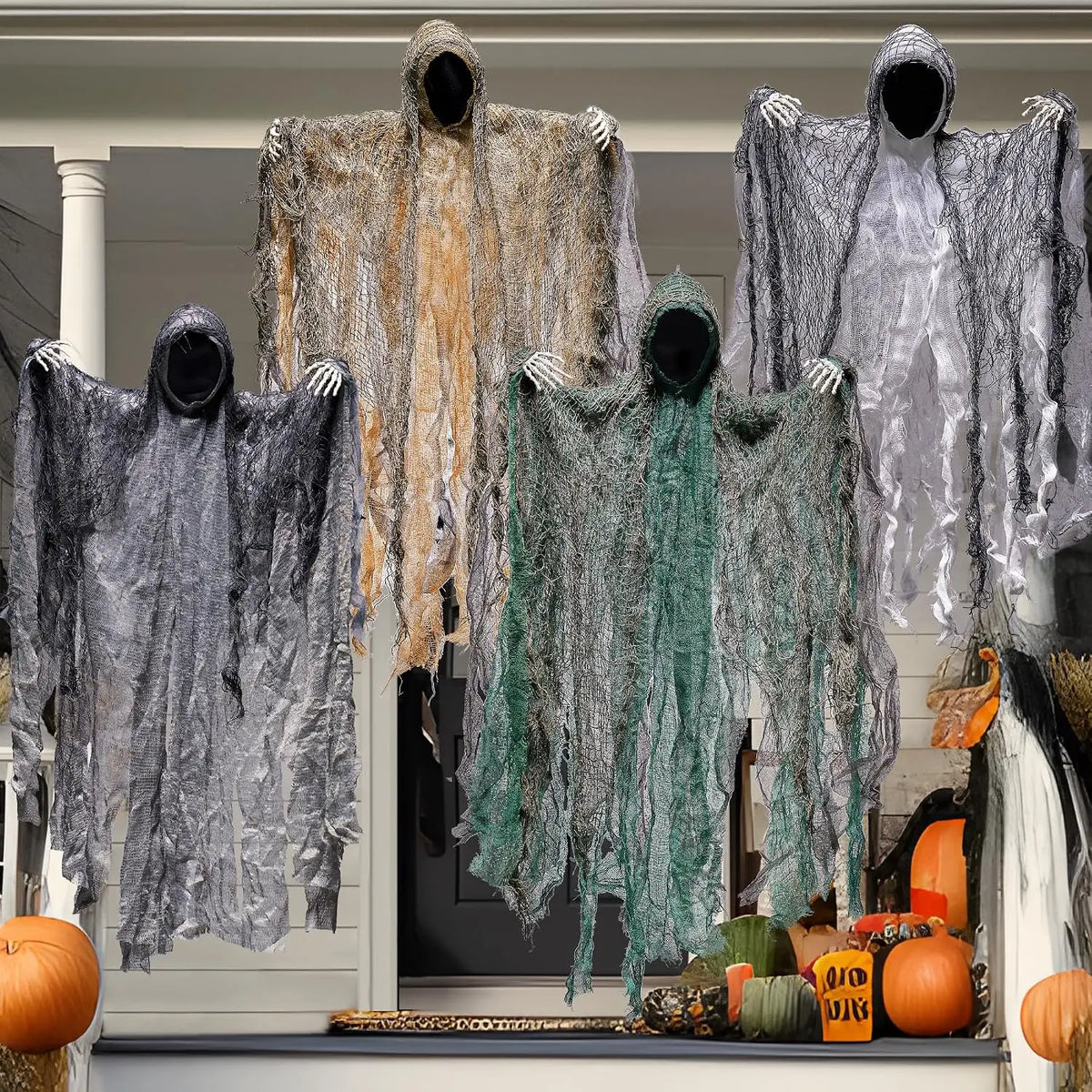 Halloween Hanging Faceless Ghost Decoration Set For Outdoors